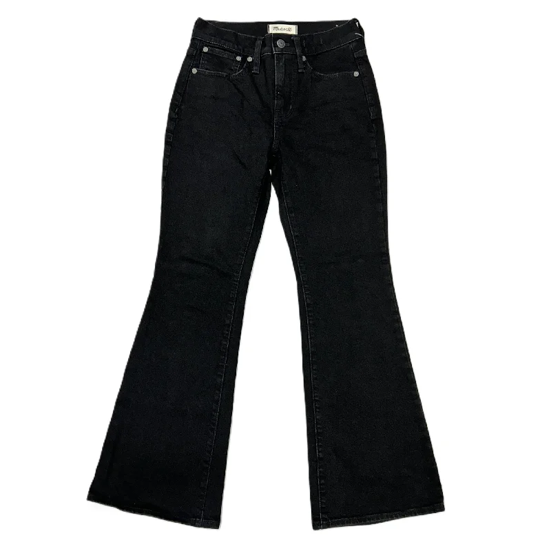 Jeans Flared By Madewell in Black Denim, Size: 0p