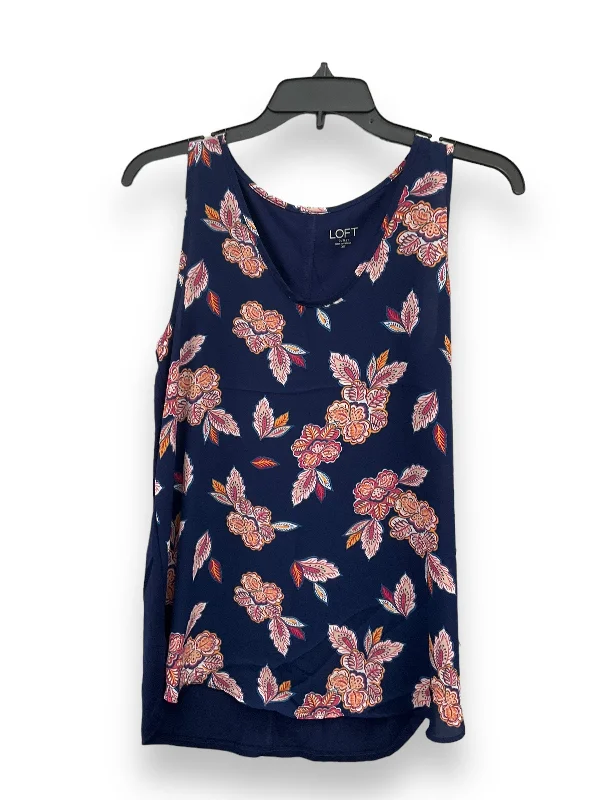 Floral Print Top Sleeveless Loft, Size Xs