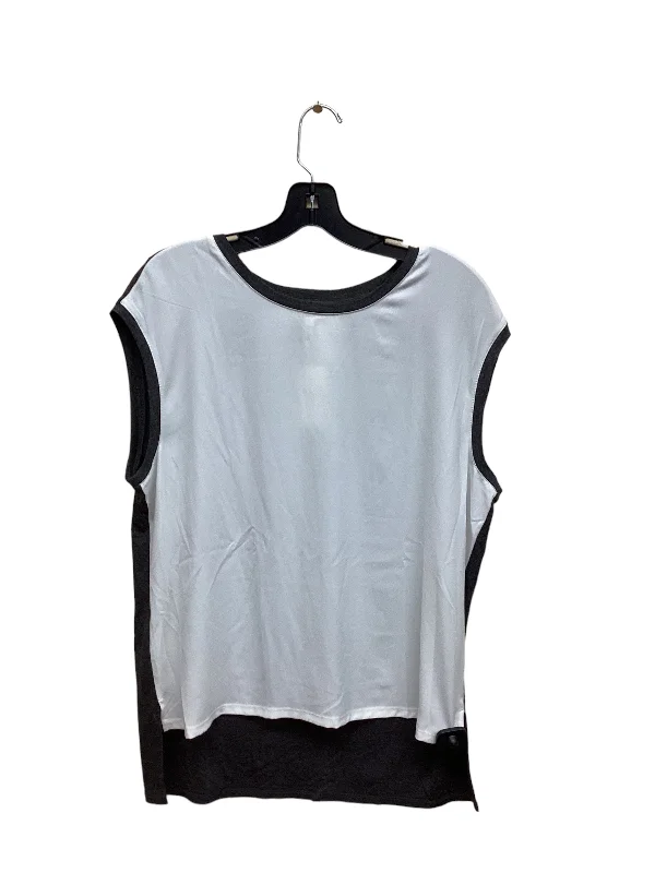 Grey & White Top Sleeveless Loft, Size M