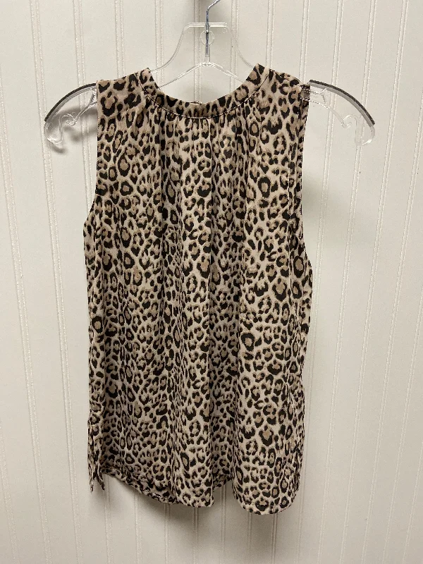 Leopard Print Top Sleeveless Loft, Size Xxs