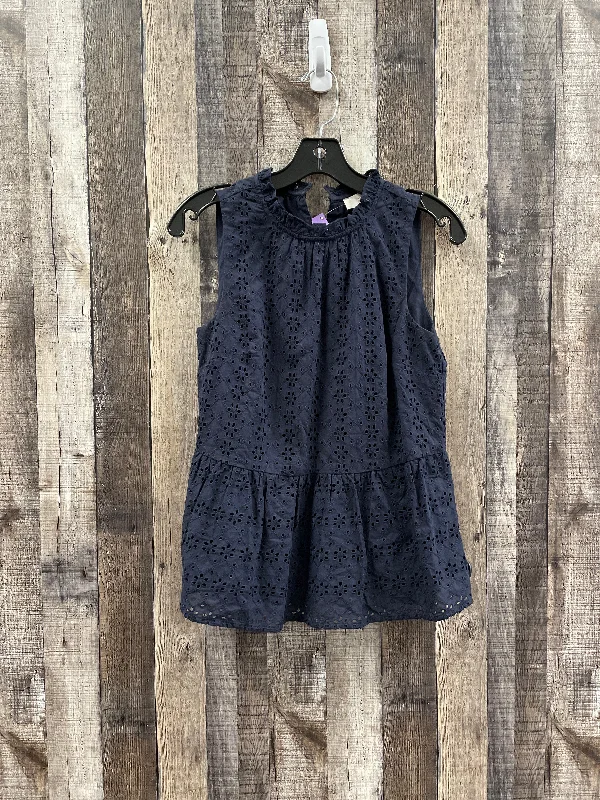 Navy Top Sleeveless Loft, Size Xs