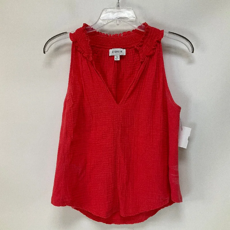 Red Top Sleeveless Evereve, Size Xs