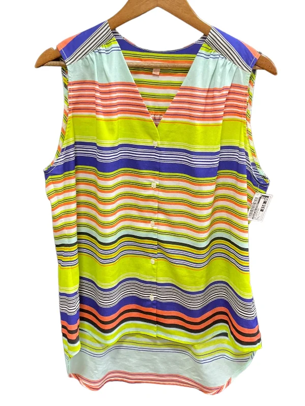 Striped Pattern Top Sleeveless Gibson And Latimer, Size L