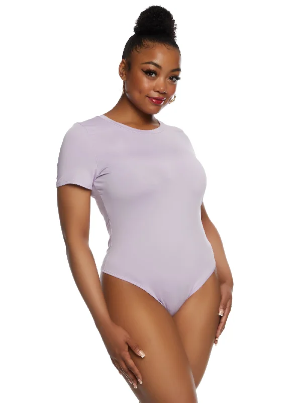 Plus Size Basic Crew Neck Bodysuit