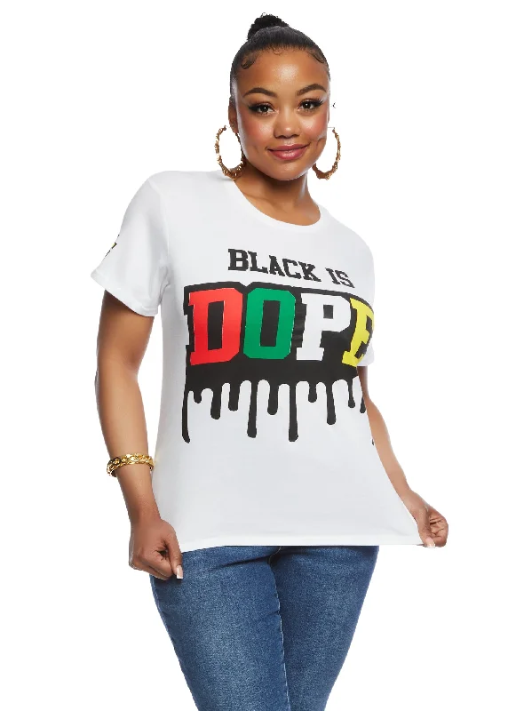 Plus Size Black Is Dope High Low Tee