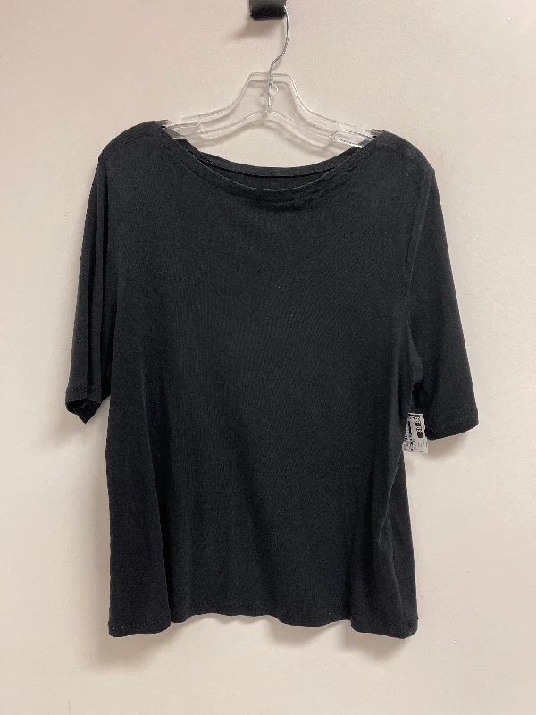 Top Short Sleeve Basic By Charter Club In Black, Size: Xl