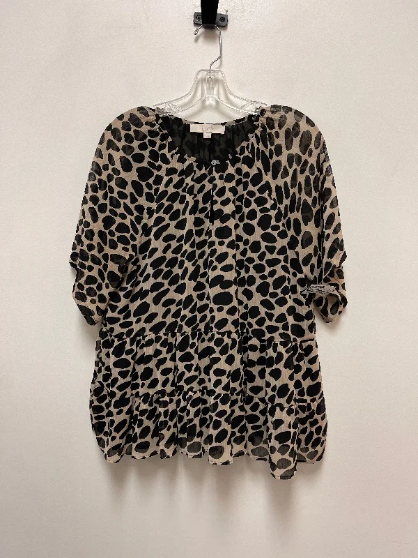 Top Short Sleeve By Loft In Animal Print, Size: M