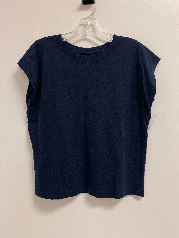 Top Short Sleeve By Loft In Navy, Size: S