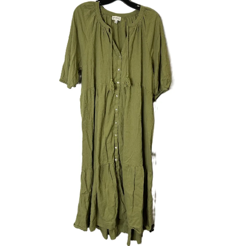 Dress Casual Midi By Wonderly In Green, Size: Xl