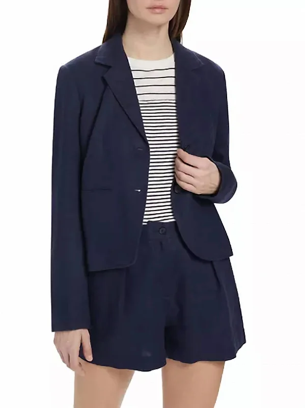 Linen Boy Blazer In Ink