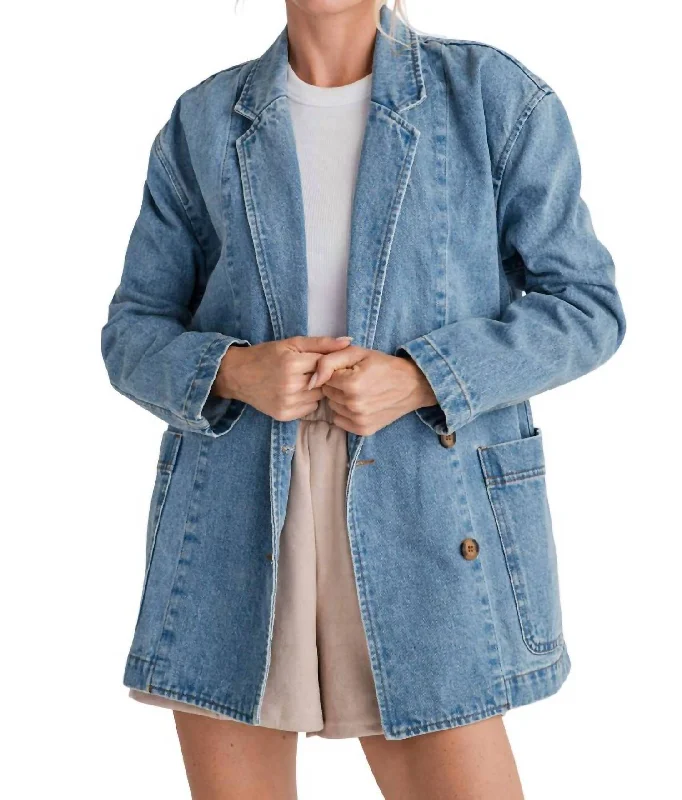 Oversized Blazer In Denim