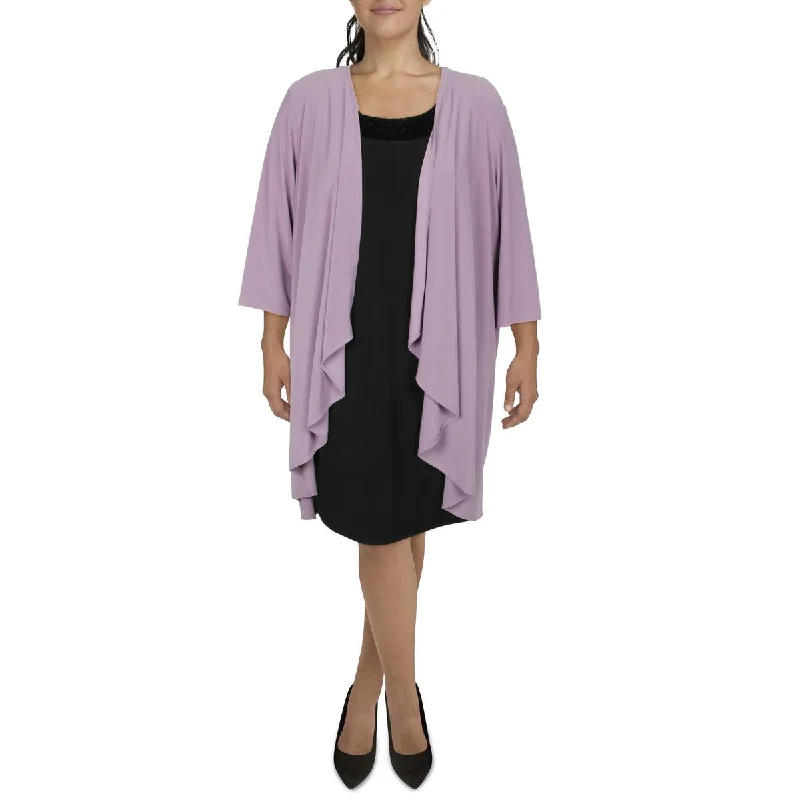 Plus Womens Knit Open Front Duster Blazer