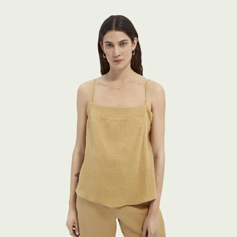 Crepe Organic Cotton Tank Top (Straw)